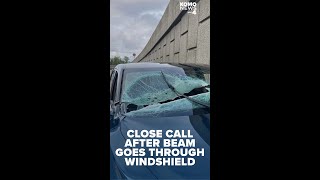 Steel beam thrown from overpass goes through windshield of car on I5 in Lynnwood [upl. by Bowles]