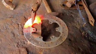 A VERY SHARP SWORD MADE FROM A MOTORCYCLE BRAKE DISC ROTOR  HOW TO MAKE SHARP SWORD [upl. by Filmore489]