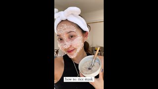 How To Make Korean Rice Mask At Home  great for uneven skin tone amp brightening 🍚 shorts [upl. by Terrene917]