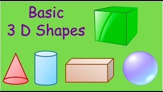 Kindergarten Shapes 2D vs 3D  Rectangles Cones Cylinders and More [upl. by Ecirtnahc]