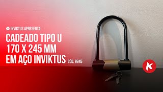 Cadeado Tipo U 170 x 245 mm em Aço Inviktus  Cód 9845 [upl. by Buell]