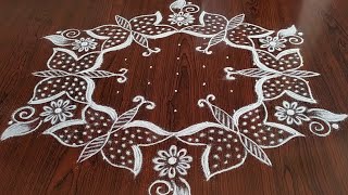 Sankarthi chukkala muggulu 11×6 dots  beautiful butterfly rangoli [upl. by Ayad]