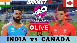 🔴Live T20 World Cup IND vs CAN India vs Canada  Cricket 24 ICC Men’s T20 World Cup 2024 [upl. by Laurella]