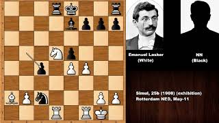 Beautiful Finish Emanuel Lasker vs NN  Rotterdam 1908 [upl. by Chessa]