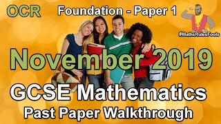 OCR GCSE Maths November 2019 Past Paper 1 Foundation [upl. by Ragland]