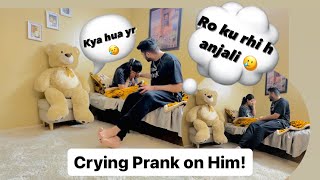 RANDOMLY CRYING PRANK ON HIM His Reaction😂😂 Sach mai rone lgg gyi m GHR KI YAD SCHI AAGI🥲🥲 [upl. by Lynna]