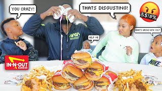 SMACKING TOO MUCH PRANK  OUR FIRST Time Trying InNOut MUKBANG BURGER MUKBANG  QUEEN BEAST [upl. by Romeon]