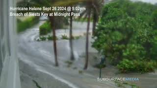 Hurricane Helene breaches Siesta Key at Midnight Pass [upl. by Elag]