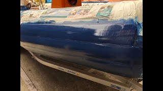 Part 3  Painting our RIB with Polymarine Flexithane Hypalon Paint [upl. by Adnawuj825]