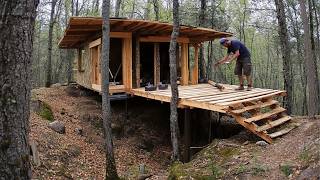 Man Builds PALLET House on Steep Mountain  by lesnoyoffline3431 [upl. by Tallou197]