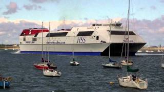 HSS Speed Ferry approaches Dun Laoghaire Harbor [upl. by Sirronal261]