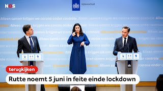 TERUGKIJKEN Rutte noemt 5 juni in feite einde lockdown [upl. by Yssor477]