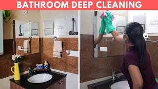 How to Deep Clean Bathroom  Tiles Floor Grouts Faucets Hard Water Stains amp Everything [upl. by Gerard469]