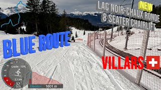 4K Skiing Villars Blue Route Round Trip amp New 8 Seater Chairlift Vaud Switzerland GoPro HERO11 [upl. by Amme517]