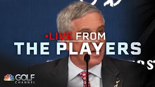 Jay Monahan talks SSG PGA Tour schedule FULL PRESSER  Live From The Players  Golf Channel [upl. by Airdnek]