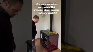 Stufa cucina economica a legna Margherita evo thermorossi Installazione e intubaggio cannafumaria [upl. by Garrard]