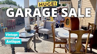 HUGE GARAGE SALE  Vintage amp Antique  yard sale  thrift with me  YouTube [upl. by Norra169]