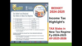 Budget 2024  Income Tax Highlights  Tax Relief and Revised Tax Slabs In New Tax Regime Telugu [upl. by Nnad]