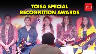 TOISA Special recognition award for Mary Kom Geeta Phogat Saina Nehwal and Rani Rampal [upl. by Berns]