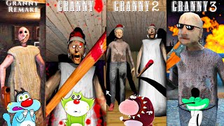 😱Granny Remake Vs Granny Vs Granny Chapter Two Vs Granny 3 With Oggy and Jack Voice [upl. by Selegna]