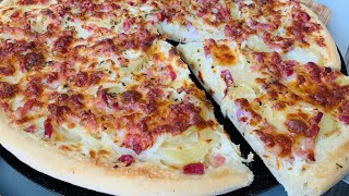 Recette du pizza aux lardons pommes de terre🧅🥔🥰😋 [upl. by Arodnahs941]