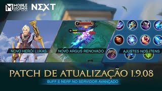 Destaques da Atualização 1908  Servidor Avançado  Mobile Legends Bang Bang [upl. by Mahmud]