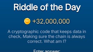 A cryptographic code that keeps data in check making sure the chain is always correct Riddle of day [upl. by Chadbourne]