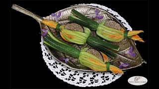 Fleurs de courgettes farcies au foie gras et à la truffe dété [upl. by Aneerak876]