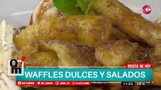 Receta de hoy Waffles dulces y salados [upl. by Nimajneb]