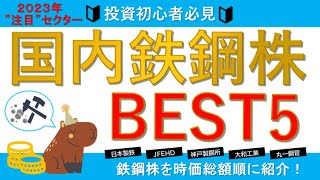 【再び来る鉄の時代】国内鉄鋼株の時価総額ランキング【高配当割安株】 [upl. by Nyvar724]