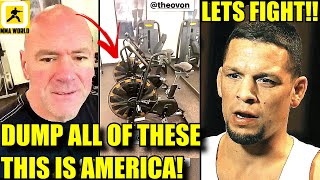 A Pissed Off Dana White throws out exercise bikes from UFC GYMNate Diaz wants WilderBrown slammed [upl. by Ayojal317]