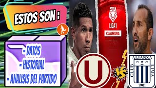 Estos son datos del Universitario vs Alianza Lima Historial analisis y como vienen los equipos [upl. by Burtie191]