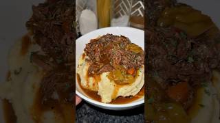 The PERFECT Pot Roast 🔥  Mississippi pot roast inspired 🥘 cooking sundaydinner [upl. by Atteynek]