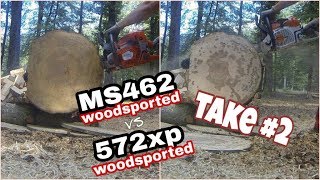 Stihl MS 462 ported vs Husqvarna 572xp ported [upl. by Ricarda295]