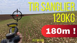 Tir dun sanglier de 120kg à 180 mètres [upl. by Auqinot87]