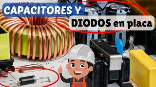 Medición de DIODOS y CAPACITOR en placa de fuente de alimentación [upl. by Deroo]