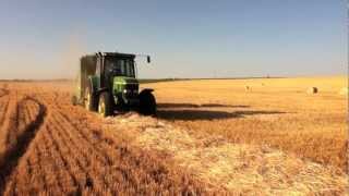 Baling Straw and Picking up the Bales [upl. by Oremor370]