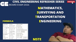 REFRESHER QUESTION  2  Mathematics Surveying and Transportation Engineering  April 2024 [upl. by Tnias958]