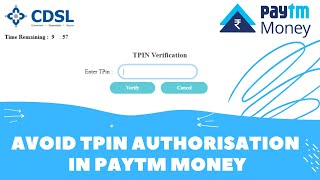 How to avoid TPIN authorisation in PAYTM Money [upl. by Avrom]