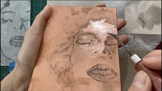 Mezzotint Demo  Transferring Drawing Scraping and Burnishing [upl. by Grane663]