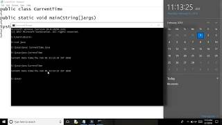 Javaprogram for Current Time and dateCMD [upl. by Takeo]