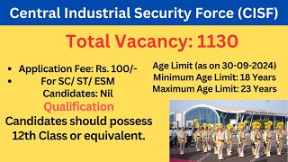 CISF Constable Fire Male Recruitment 2024 – Apply Online for 1130 Posts [upl. by Assira]