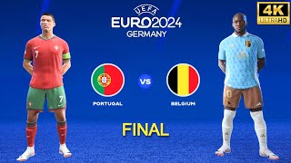 FC 24  Portugal vs Belgium  Ronaldo vs Lukaku  UEFA EURO Final 4K60 [upl. by Iorio]