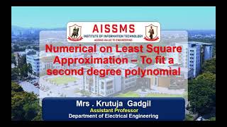 LEAST SQUARE APPROXIMATION 2nd DEGREE APPROXIMATION [upl. by Redienhcs]