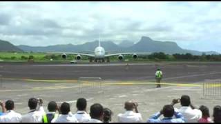 A380 first landing Mauritius [upl. by Ennalyrehc]