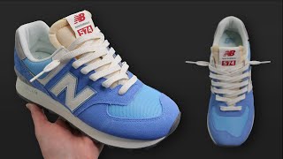 HOW TO LOOSELY LACE NEW BALANCE 574 — Easy Loose Lace Tutorial [upl. by Franciska]