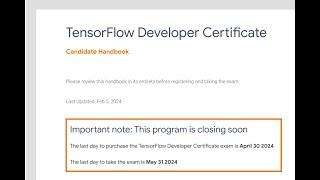 TensorFlow Developer Certificate is Closing by 30 April Get Certified Now [upl. by Dallas]