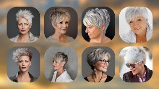 ELEGANT SHORT HAIRCUT FOR WOMEN OVER 50  PIXIE HAIRCUT [upl. by Luis]