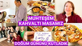 MUHTEŞEM KAHVALTI MASAMIZ🤩YENİ YAŞINI KUTLADIK🥳SUNUMUN KRALİÇESİ👌🏼EŞİM MUTFAKTA😍OĞLUM İSTİYORDU ✅👌🏼 [upl. by Imalda476]