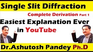 Fraunhofer Diffraction Single Slit Diffraction Derivation part 1 सबसे आसान VDO [upl. by Sueddaht]